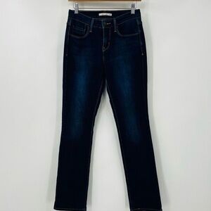 Levi's 505‎ Dark Blue Straight Stretchy Jeans for Women Size 4